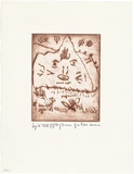 Artist: Aseare, Peter. | Title: Der Steinmensch [The stoneman]. | Date: 1972 | Technique: etching, printed in brown ink, from one plate