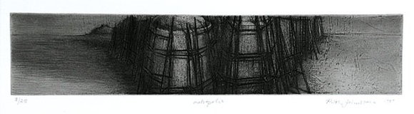 Artist: b'Johnstone, Ruth.' | Title: b'Metropolis.' | Date: 1989 | Technique: b'etching and roulette, printed in black ink with plate-tone, from one plate'