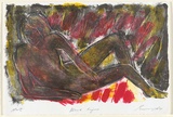 Artist: b'Lee, Graeme.' | Title: b'Black figure' | Date: 1997, June | Technique: b'lithograph, printed in colour, from multiple stones'