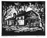 Artist: Taylor, John H. | Title: Steiglitz Courthouse | Date: 1974 | Technique: linocut, printed in black and grey ink, from two blocks