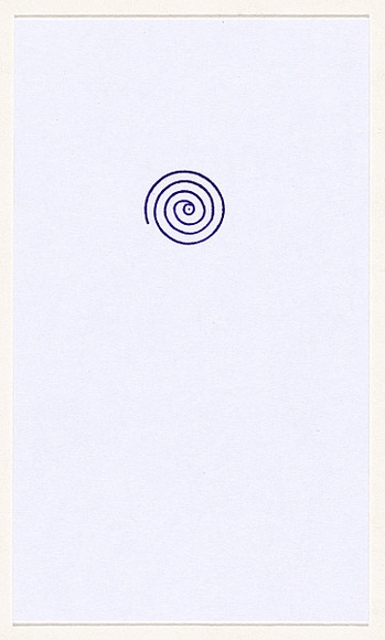 Title: b'not titled [purple stamp of spiral]' | Date: 2007 | Technique: b'hand-stamped postcard'