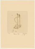 Artist: OLSEN, John | Title: Pelicans, Lake Eyre | Date: 1976 | Technique: etching, printed in brown ink with plate-tone, from one plate | Copyright: © John Olsen. Licensed by VISCOPY, Australia