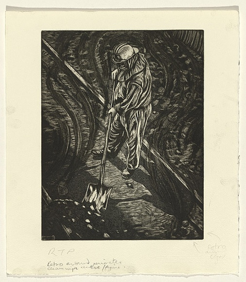 Artist: b'Gittoes, George.' | Title: b'Elephant man' | Date: 1991 | Technique: b'etching, printed in black ink, from one plate'