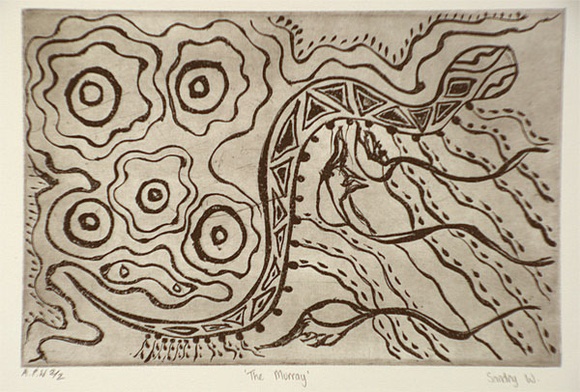 Artist: Walsh, Sandry. | Title: The Murray | Date: 1999, April | Technique: etching, printed in black ink, from one plate