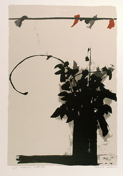 Artist: b'ROSE, David' | Title: b'Wistaria still life' | Date: 1967 | Technique: b'screenprint, printed in colour, from five stencils'