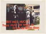Artist: b'Robertson, Toni.' | Title: b'History I - Writing on the fence is better than sitting on the fence' | Date: 1977 | Technique: b'screenprint, printed in colour, from five stencils' | Copyright: b'\xc2\xa9 Toni Robertson'