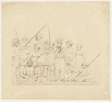 Artist: b'Duterrau, Benjamin.' | Title: b'The small outline of a national picture (The conciliation).' | Date: 1835 | Technique: b'etching and stippling, printed in black ink, from one copper plate'