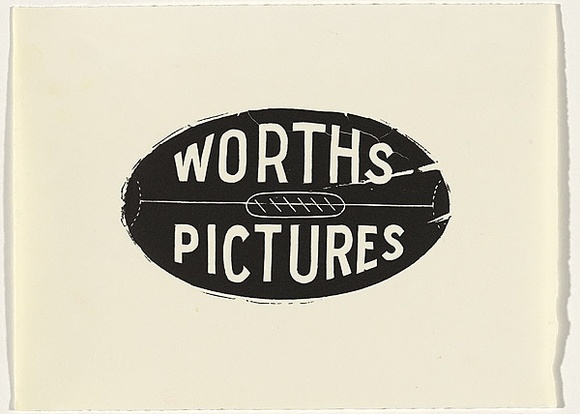 Title: b'Worths pictures' | Date: 1995-96 | Technique: b'linocut, printed in black ink, from one block'