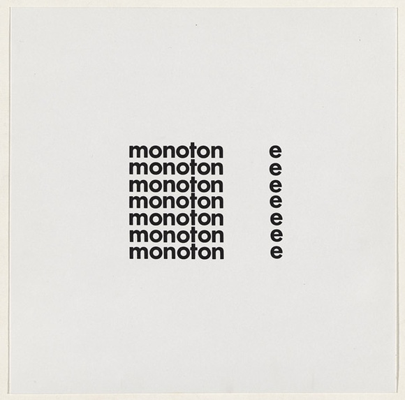 Artist: b'SELENITSCH, Alex' | Title: b'Monotone.' | Date: 1970