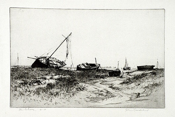 Artist: GOODCHILD, John | Title: The estuary | Date: c.1925 | Technique: etching, printed in black ink, from one plate