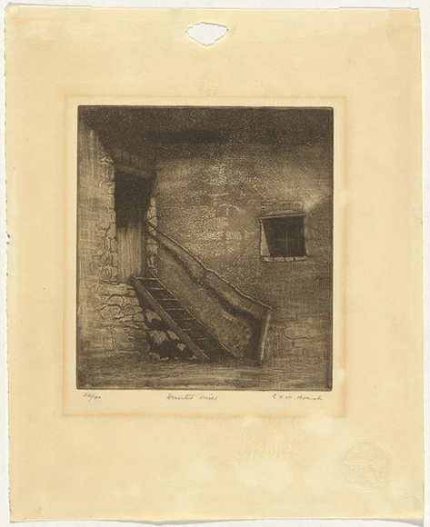 Artist: b'Roach, G.T.M.' | Title: b'Deserted mill' | Date: 1929 | Technique: b'etching and aquatint, printed in brown ink with plate-tone, from one plate'