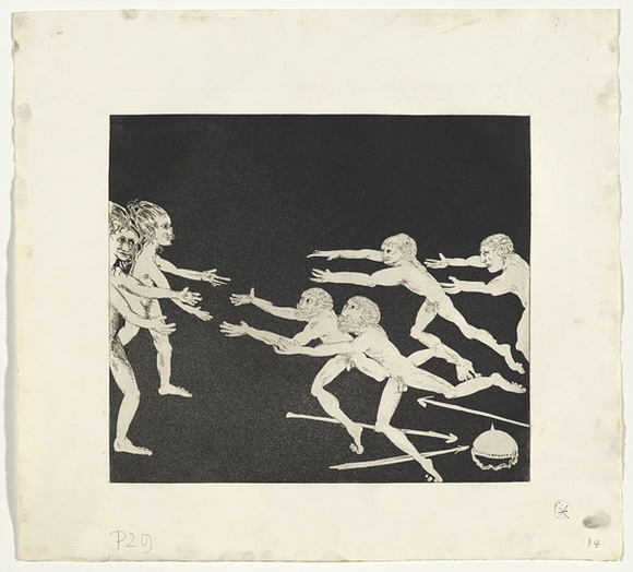 Artist: b'BOYD, Arthur' | Title: b'Lysistrata: Earth is delighted now,....' | Date: (1970) | Technique: b'etching and aquatint, printed in black ink, from one plate' | Copyright: b'Reproduced with permission of Bundanon Trust'
