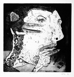 Artist: b'Ellis, Peter.' | Title: b'Self-portrait.' | Date: 1981 | Technique: b'aquatint, etching'