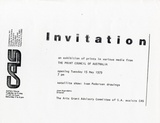 Artist: PRINT COUNCIL OF AUSTRALIA | Title: Invitation | An exhibition of prints in various media from The Print Council of Australia. Adelaide: Contemporary Art Society Gallery, 15 May 1979 - ? | Date: 1979