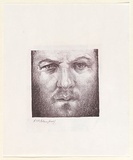 Artist: b'EWINS, Rod' | Title: b'not titled [self-portrait].' | Date: 1975 | Technique: b'crayon-lithograph, printed in black ink, from one stone'