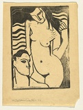 Artist: b'Walker, Ralph Trafford.' | Title: b'(Seduction)' | Date: 1937 | Technique: b'linocut, printed in black ink, from one block'