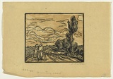 Artist: b'Groblicka, Lidia.' | Title: b'Country road' | Date: 1955-56 | Technique: b'woodcut and linocut, printed in colour, from two blocks'