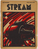 Title: b'[Cover].' | Date: September 1931 | Technique: b'linocut, printed in colour, from two blocks (black and red)'