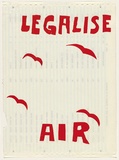 Artist: UNKNOWN | Title: Legalise air | Date: 1978 | Technique: screenprint, printed in red ink, from one stencil