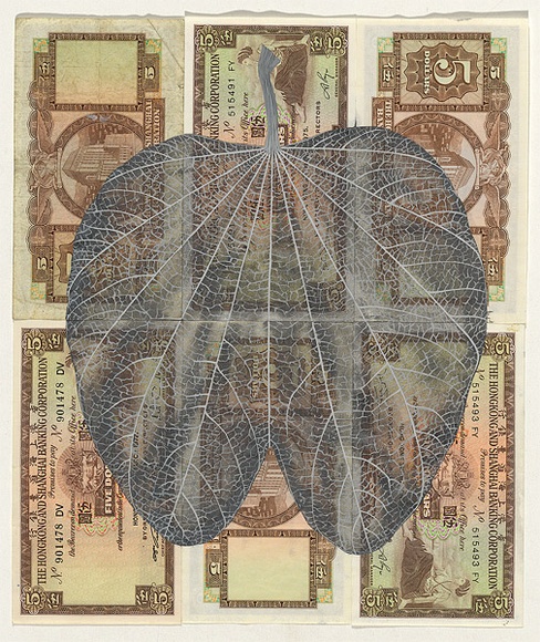 Artist: b'HALL, Fiona' | Title: b'Bauhinia blakeana - Hong Kong orchid tree (Hong Kong currency)' | Date: 2000 - 2002 | Technique: b'gouache' | Copyright: b'\xc2\xa9 Fiona Hall'