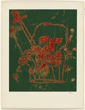 Artist: Nolan, Sidney. | Title: Skull with crosses | Date: 1966 | Technique: screenprint, printed in colour, from three stencils