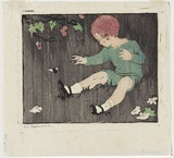Artist: Spowers, Ethel. | Title: The bee. | Date: c.1925 | Technique: linocut, printed in colour in the Japanese manner, from multiple blocks