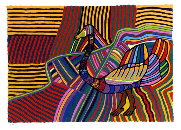 Artist: b'Pike, Jimmy.' | Title: b'Kurnlumaru and Parnaparti II' | Date: 1989 | Technique: b'screenprint, printed in colour, from multiple stencils'