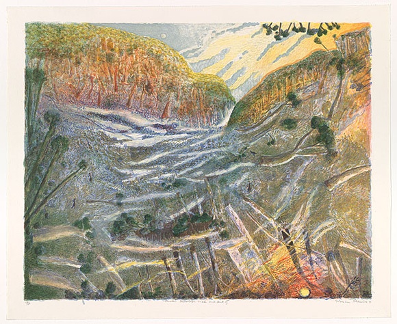 Artist: b'Robinson, William.' | Title: b'Creation landscape - Water and Land III' | Date: 1991 | Technique: b'lithographs, printed in colour, from multiple plates'