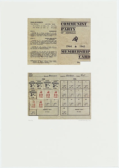 Artist: b'Rooney, Robert.' | Title: b'The red card' | Date: 2001, July - August | Technique: b'photolithograph, printed in colour, from four colour-separation plates' | Copyright: b'Courtesy of Tolarno Galleries'