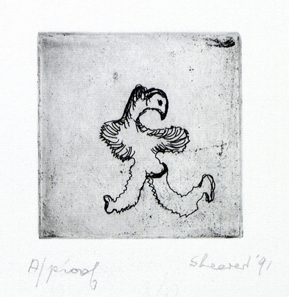 Artist: b'SHEARER, Mitzi' | Title: b'not titled' | Date: 1991 | Technique: b'etching, printed in black, with plate-tone, from one plate'