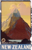 Artist: MITCHELL, L C | Title: Mitre Peak, Milford Sound, New Zealand | Date: (1930-39) | Technique: lithograph, printed in colour, from multiple stones [or plates]