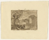 Artist: Watson, Percy. | Title: (Decorative landscape) | Date: 1953 | Technique: etching, printed in black ink, from one plate