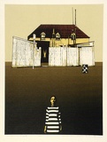 Artist: b'Yoshida, Hodaka.' | Title: b'My Tasmania (No.12)' | Date: 1974 | Technique: b'woodcut and photo- zinc relief , printed in colour, from multiple blocks'