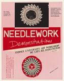 Artist: b'McMahon, Marie.' | Title: b'Needlework demonstrations...Needlework is herstory' | Date: 1976 | Technique: b'screenprint, printed in colour, from multiple stencils' | Copyright: b'\xc2\xa9 Marie McMahon. Licensed by VISCOPY, Australia'