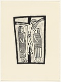 Artist: HANRAHAN, Barbara | Title: Crucifixion | Date: 1962 | Technique: woodcut, printed in black ink, from one block