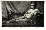 Artist: EWINS, Rod | Title: La mere negresse. | Date: 1963 | Technique: etching, printed in red ochre ink, from one copper plate