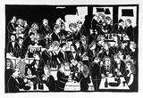 Artist: b'Allen, Joyce.' | Title: b'(Diners).' | Date: (1991) | Technique: b'linocut, printed in black ink, from one block'