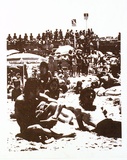 Artist: b'Robinson, Sally.' | Title: b'(Study for beach scene)' | Date: 1976 | Technique: b'photo-screenprint, printed in brown ink, from one stencil' | Copyright: b'Represented by Robin Gibson, Sydney, AGOG in Canberra & Editions Gallery, Melbourne'