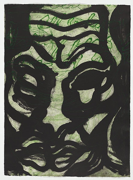 Artist: b'PARR, Mike' | Title: b'Stick into eye, # 8' | Date: 1993 | Technique: b'etching and aquatint, printed in colour, from two plates'