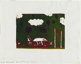 Artist: b'Jedrzejewski, Joseph.' | Title: b'not titled [car race]' | Technique: b'linocut, printed in colour, from multiple blocks'