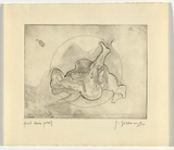 Artist: SELLBACH, Udo | Title: (Leg in the air) | Date: (1965) | Technique: etching with burnishing printed in black ink, from one plate