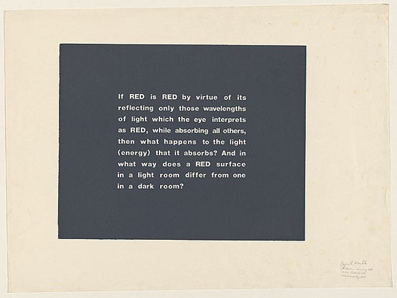 Artist: b'Kreckler, Derek.' | Title: b'If Red is Red.' | Date: 1979