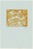 Artist: Hobson, Silas. | Title: Sea hunting | Date: 1997 | Technique: etching and aquatint, printed in yellow ochre ink, from one plate
