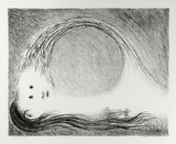 Artist: b'BOYD, Arthur' | Title: b'St Francis lying down in the wilderness.' | Date: (1965) | Technique: b'lithograph, printed in black ink, from one plate' | Copyright: b'Reproduced with permission of Bundanon Trust'