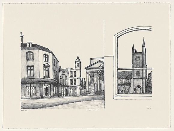 Artist: Akehurst, Chris. | Title: Victorian Victorian | Date: 1995, October | Technique: lithograph, printed in black ink, from one stone