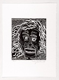 Artist: WALKER, Murray | Title: Geraldine. | Date: 1988 | Technique: linocut, printed in black ink, from one block