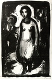 Artist: b'Armstrong, Ian.' | Title: b'(Standing woman).' | Date: 1950s | Technique: b'lithograph, printed in black ink, from one plate'