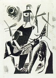 Artist: French, Len. | Title: (Don Quixote). | Date: (1955) | Technique: lithograph, printed in black ink, from one plate | Copyright: © Leonard French. Licensed by VISCOPY, Australia