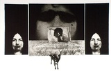 Artist: SHOMALY, Alberr | Title: Self portrait with a cow, no. 4. | Date: 1971 | Technique: photo-etching and aquatint, printed in black ink, from three plate