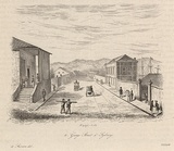 Title: b'George Street \xc3\xa0 Sydney [George Street in Sydney]' | Date: 1835 | Technique: b'engraving, printed in black ink, from one steel plate'